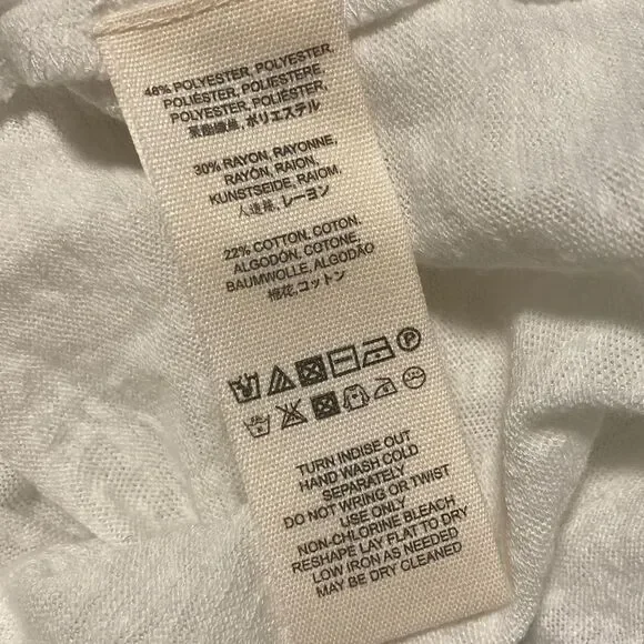 Free People - White Siesta Fiesta Colorful Embroidered Crochet V Neck Top Size S - Picture 12 of 13